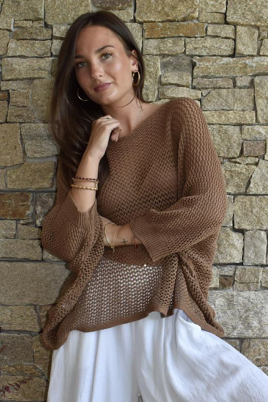 Conrad Grunge Loose Cotton Knit Hazelnut